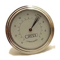 Silver Analog Hygrometer with Glass Face - CheapHumidors